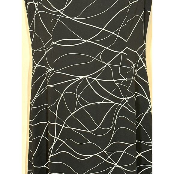 Black and White Maxi Dress S Contemporary Art to Wear Classy Old Money Capsule - Picture 3 of 11